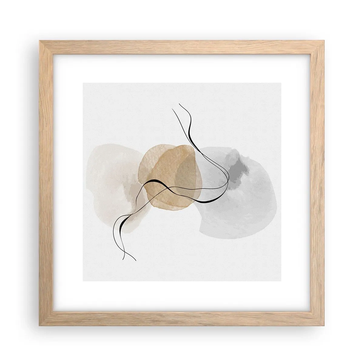 Affiche dans un chêne clair - Poster - Perles d'air - 30x30 cm