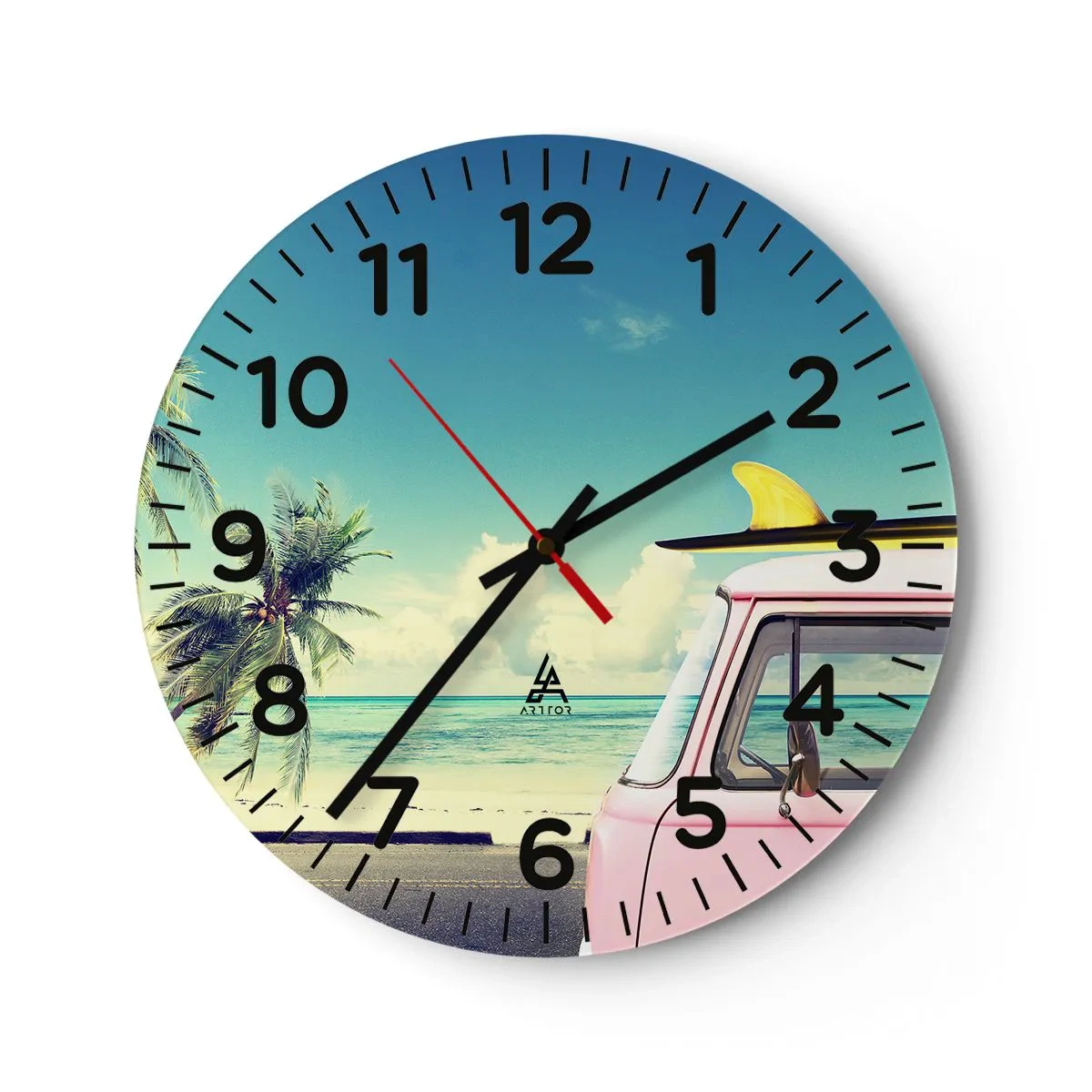 Horloge murale - Pendule murale - Il est temps de commencer les vacances - 30x30 cm