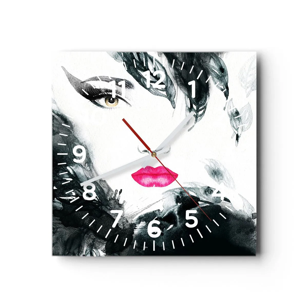 Horloge murale - Pendule murale - Attention! Femme fatale - 30x30 cm