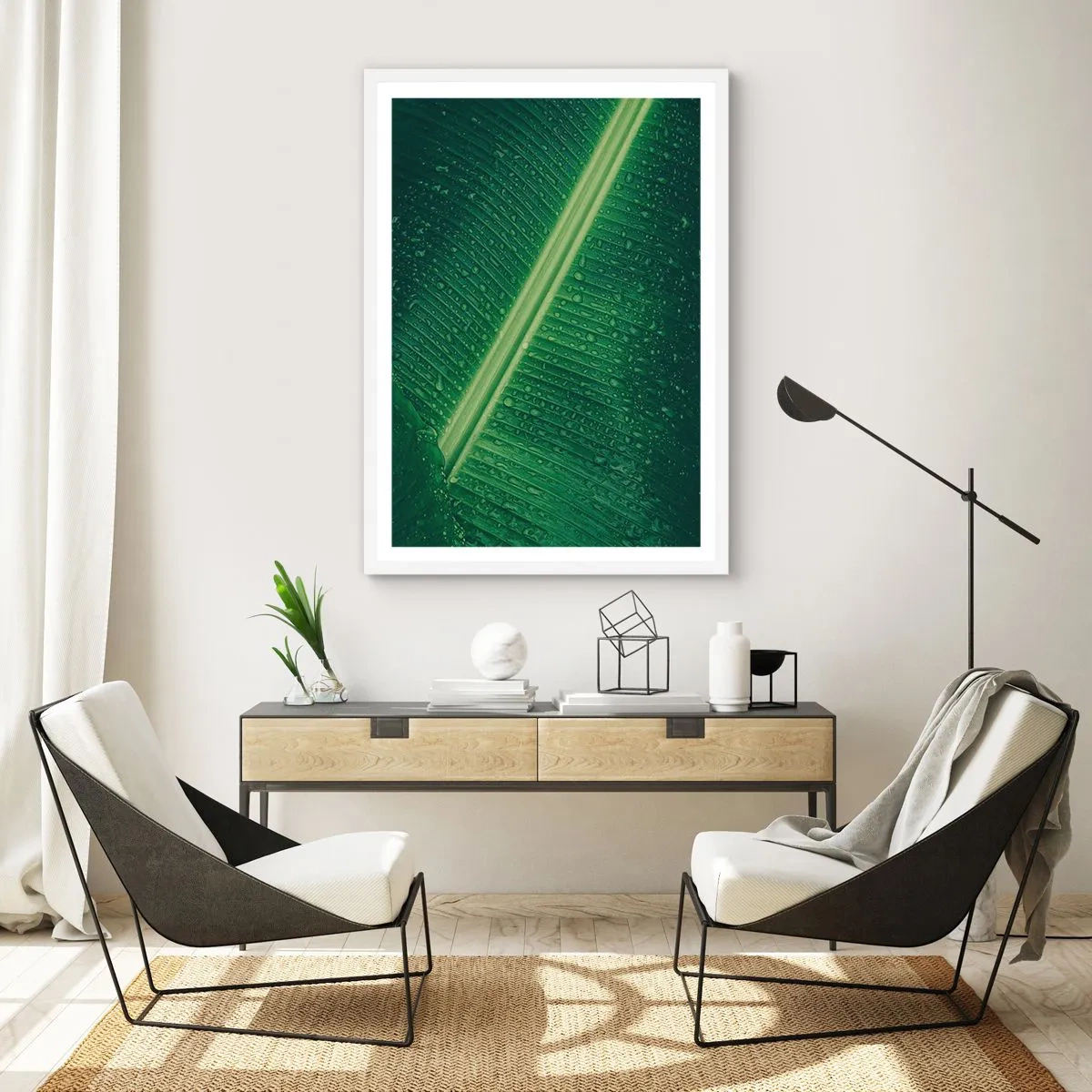 Affiche dans un cadre blanc - Poster - Structure de vert - 70x100 cm
