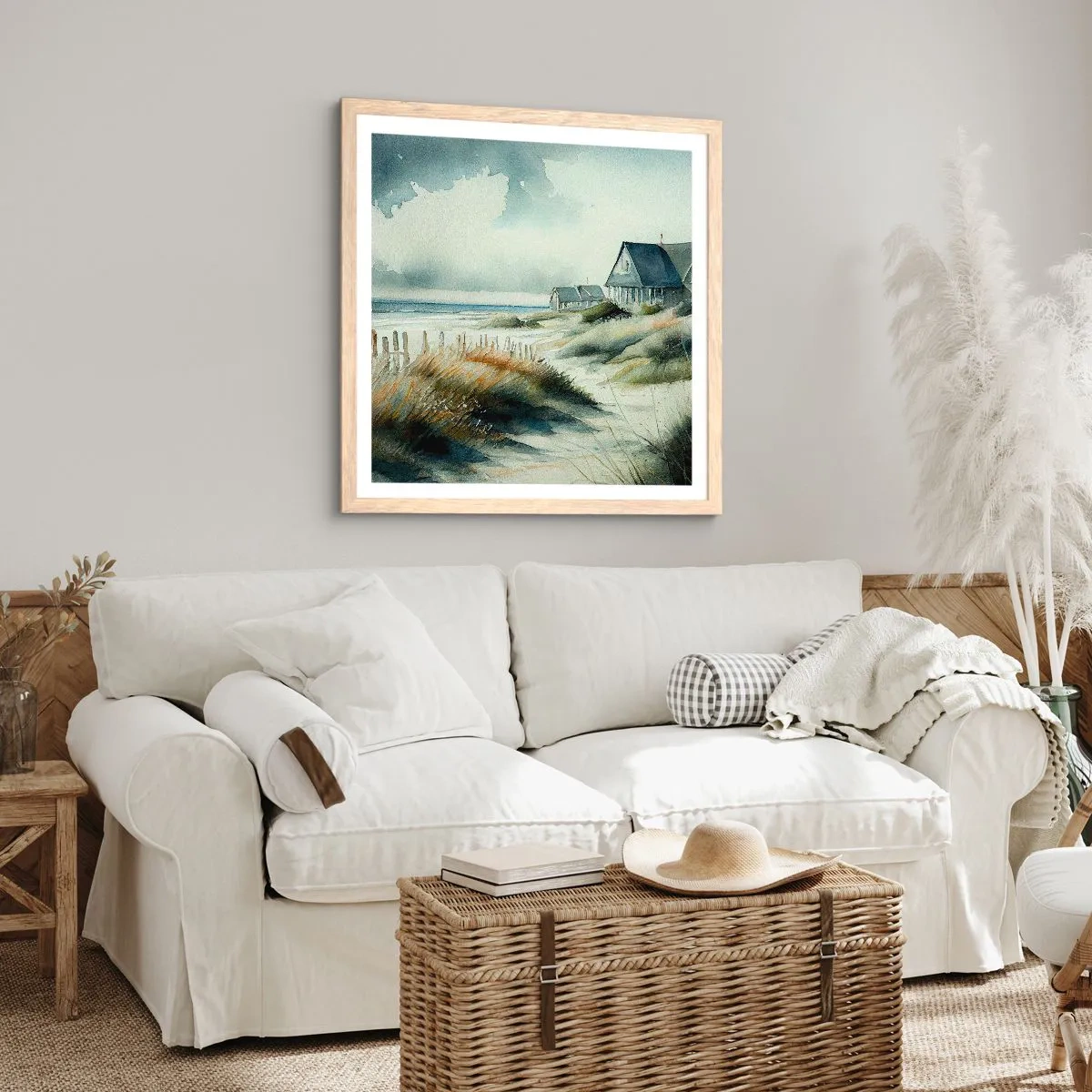 Affiche dans un chêne clair - Poster - Loin de l'agitation - 30x30 cm