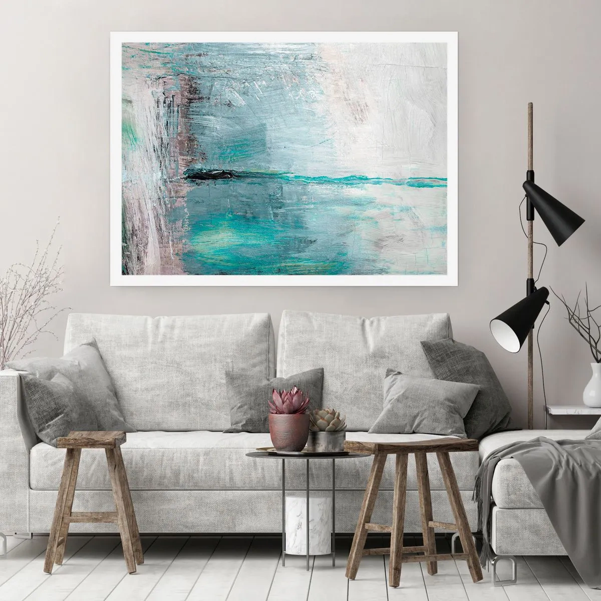 Affiche - Poster - Horizontalement en bleu - 70x50 cm