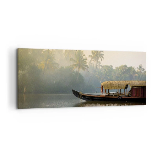 Impression sur toile - Image sur toile - Maison sur la rivière - 100x40 cm