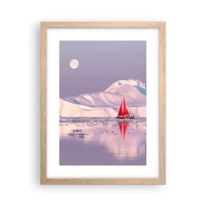 Affiche dans un chêne clair - Poster - La chaleur de la voile, le froid de la glace - 30x40 cm