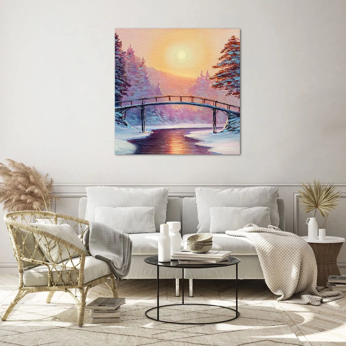 Impression sur verre - Image sur verre - Quatre saisons - hiver - 30x30 cm