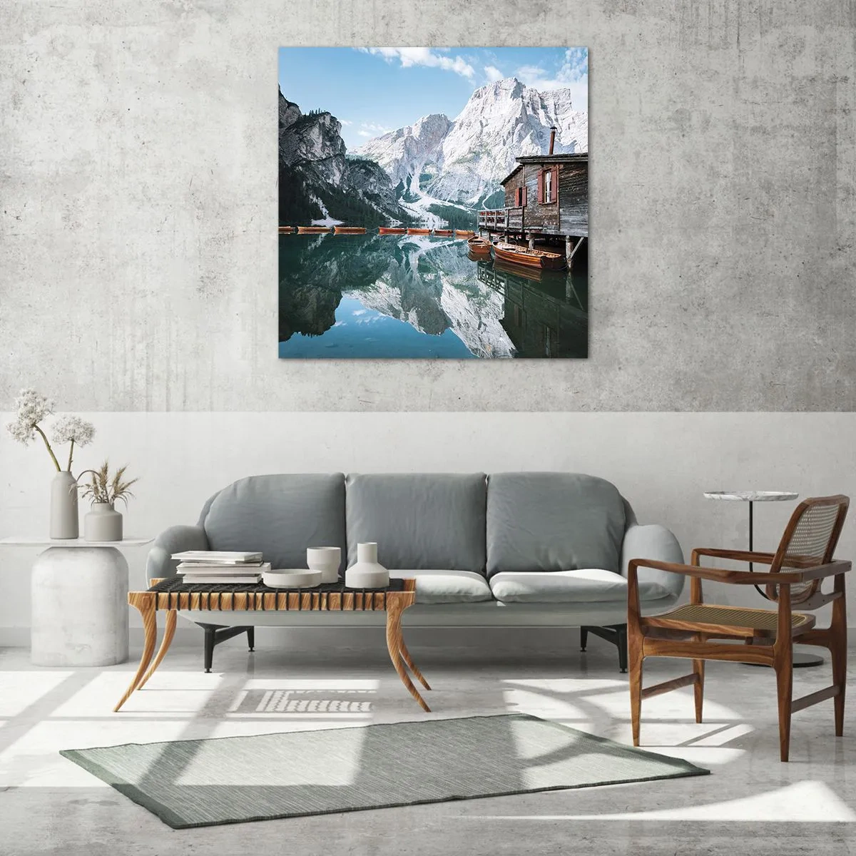 Impression sur verre - Image sur verre - Un matin cristallin en montagne - 60x60 cm