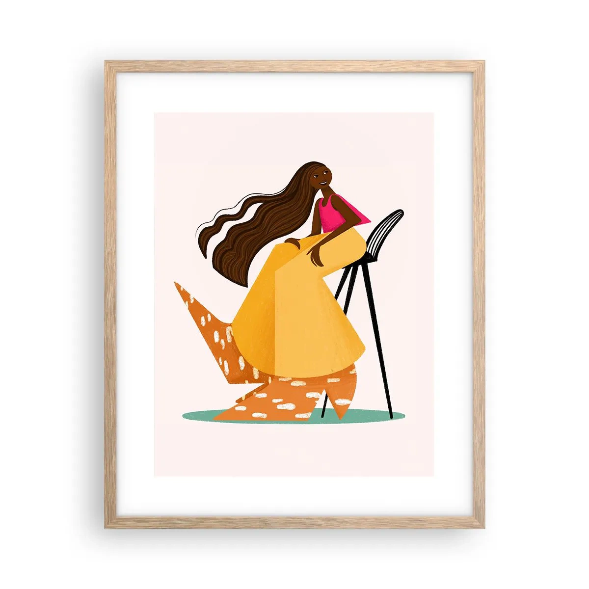 Affiche dans un chêne clair - Poster - La mode est aussi amusante - 40x50 cm