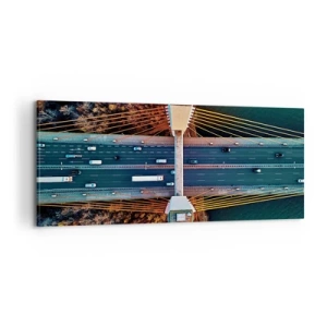 Impression sur toile - Image sur toile - Au dessus de l'eau et de la forêt - 100x40 cm