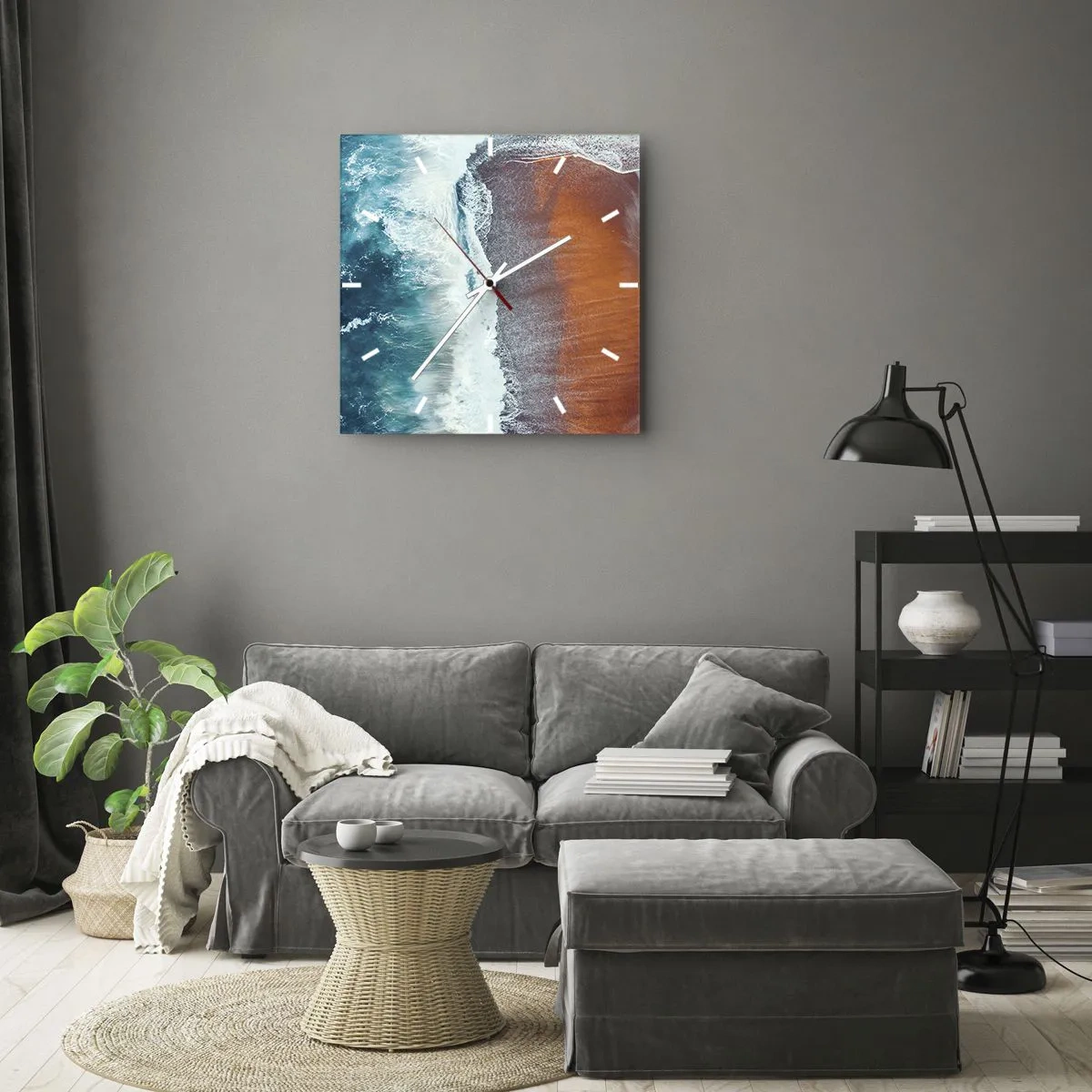 Horloge murale - Pendule murale - Caresse de l'océan - 40x40 cm