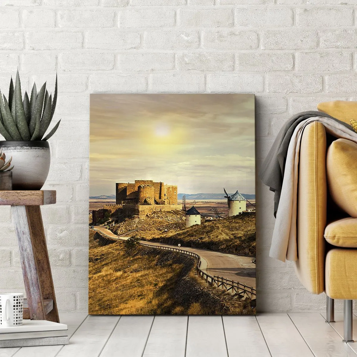 Impression sur toile - Image sur toile - Don Quichotte est sur le point d'arriver - 65x120 cm