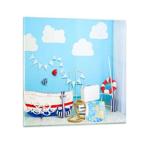 Impression sur verre - Image sur verre - Nostalgie infantile de l'aventure - 30x30 cm