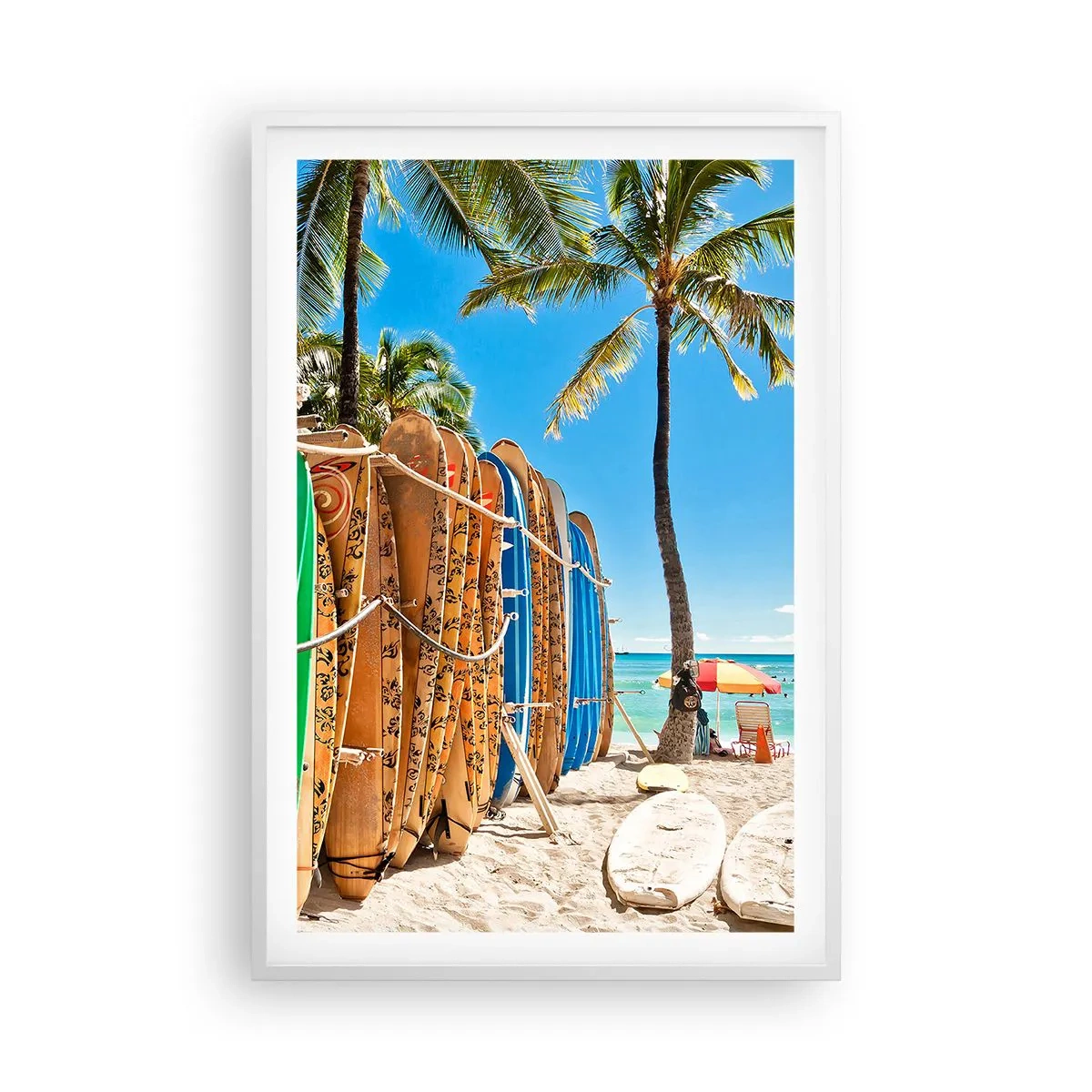 Affiche dans un cadre blanc - Poster - Jeux ensoleillés - 61x91 cm