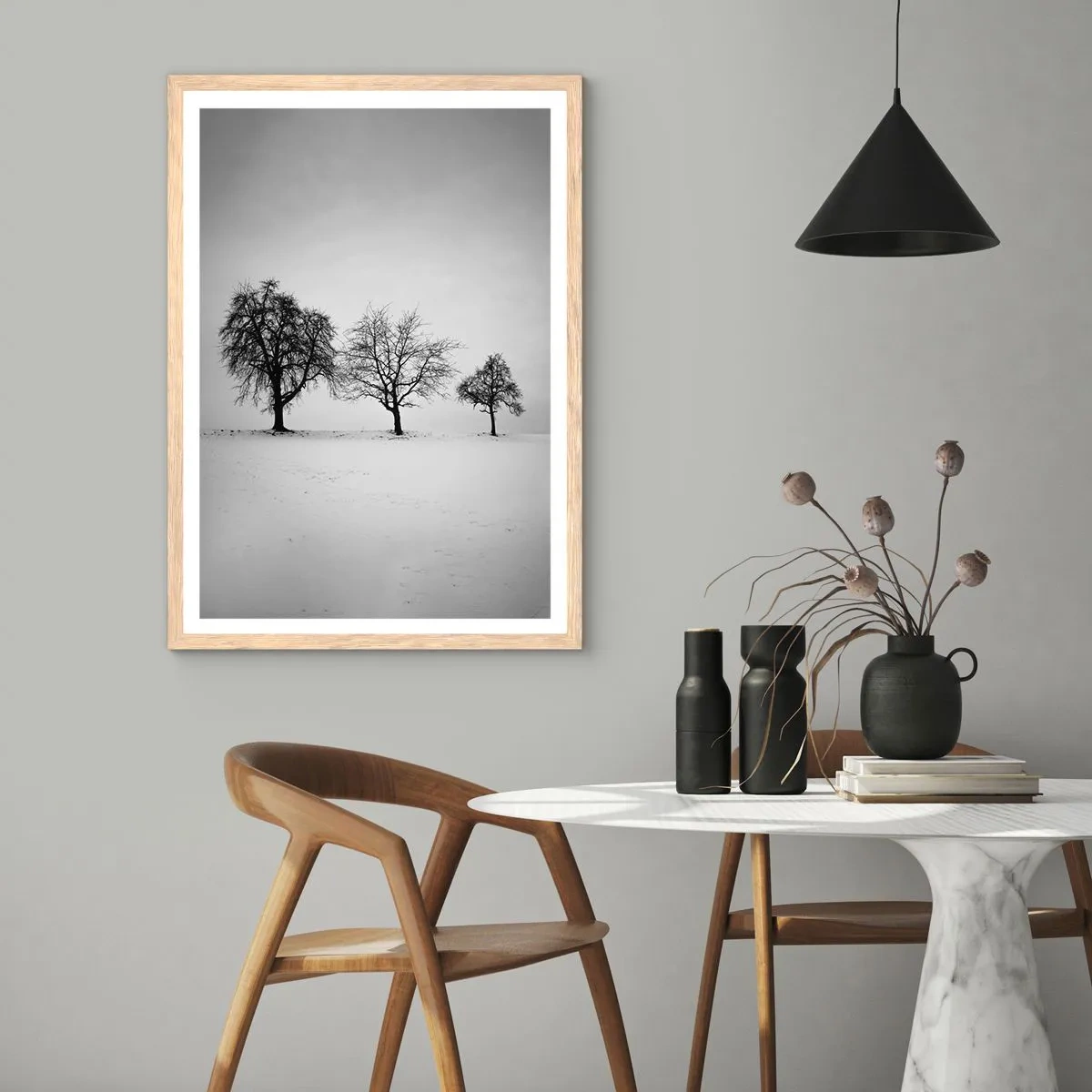 Affiche dans un chêne clair - Poster - A quoi rêvent-ils? - 40x50 cm