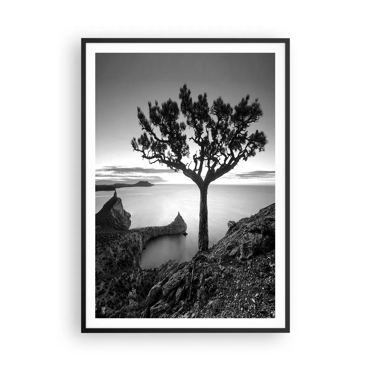 Affiche dans un cadre noir - Poster - Paix jusqu'à l'horizon - 70x100 cm