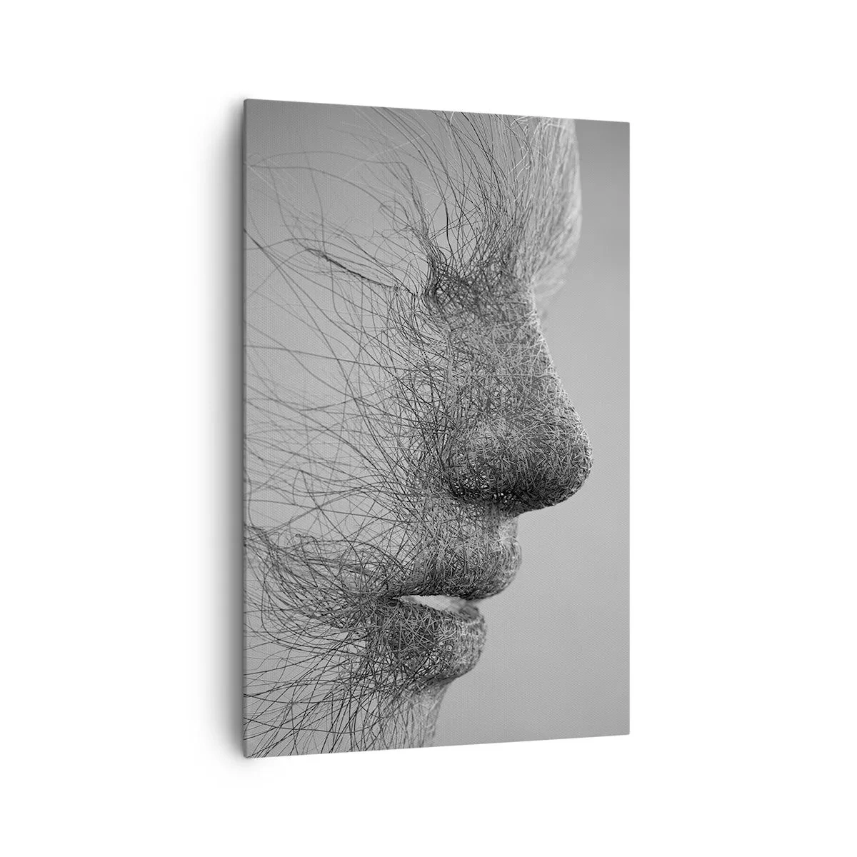 Impression sur toile - Image sur toile - Profil facial artistique créé avec des lignes délicates - 80x120cm - L'esprit du vent - Décoration murale moderne pour le salon et la chambre ARTTOR