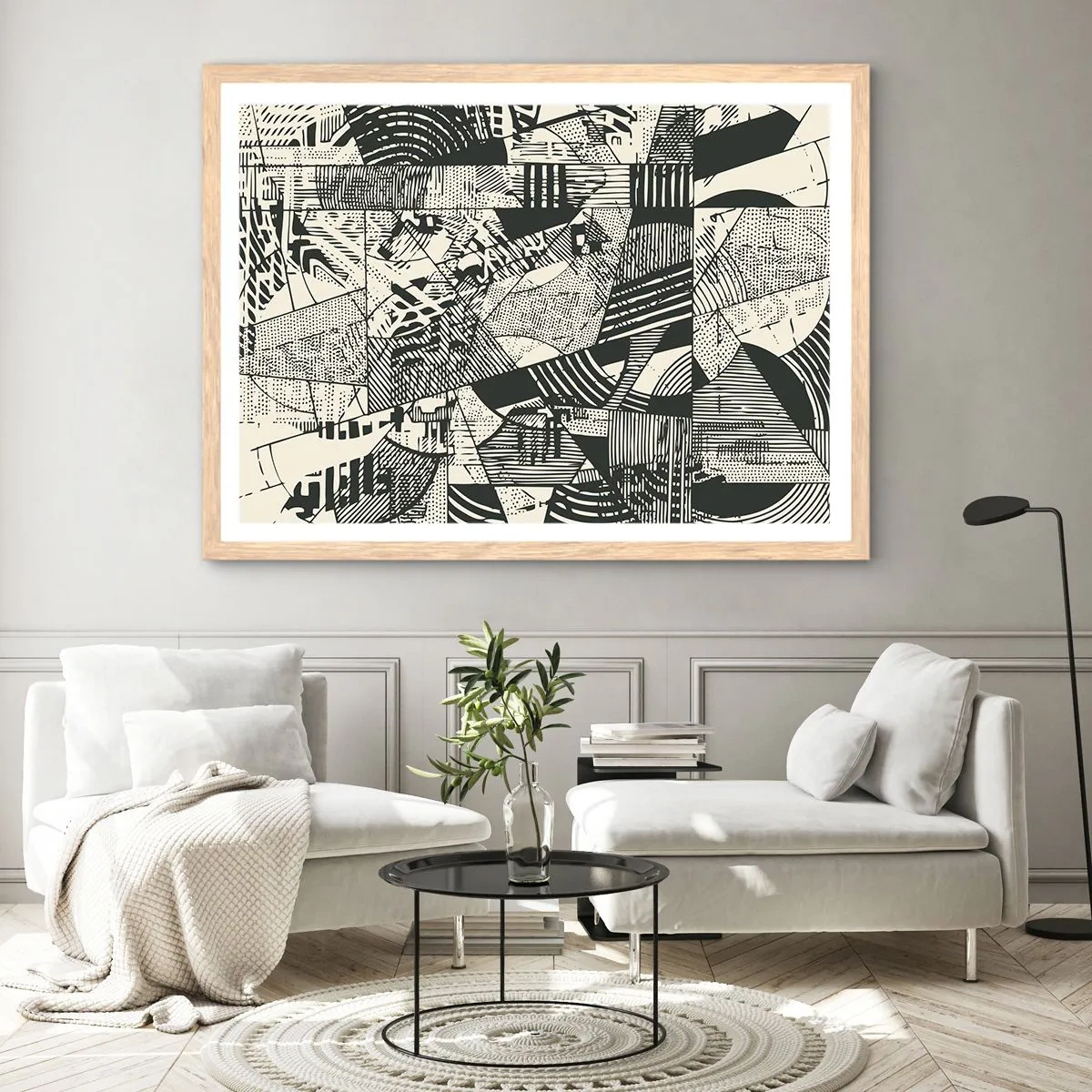 Affiche dans un chêne clair - Poster - Dynamique du modernisme - 91x61 cm