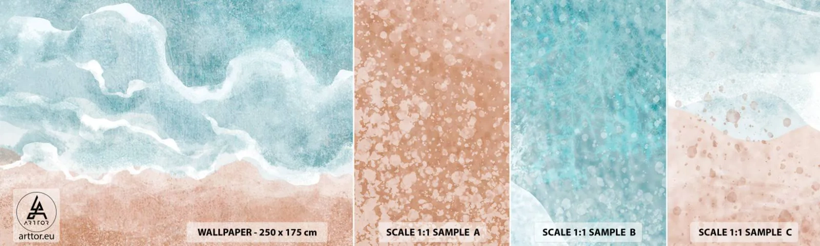 Échantillon de Papier Peint Autocollant Deluxe Sticker - Abstraction du nuage - Plage, Paysage, Mer - 100x30 cm