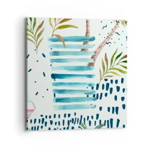 Impression sur toile - Image sur toile - Des vacances sous les palmiers - 70x70 cm