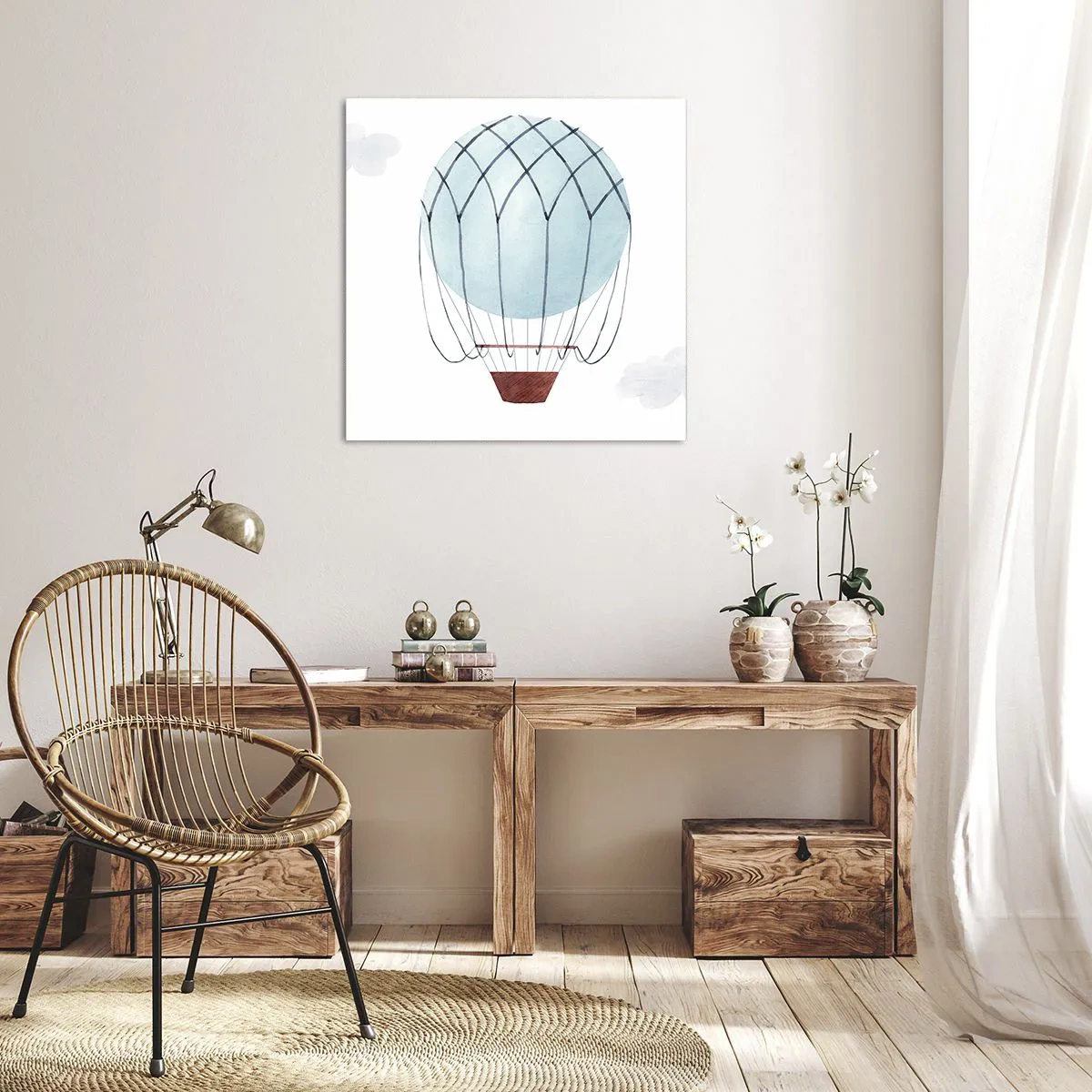 Impression sur toile - Image sur toile - Entièrement dans les nuages - 60x60 cm