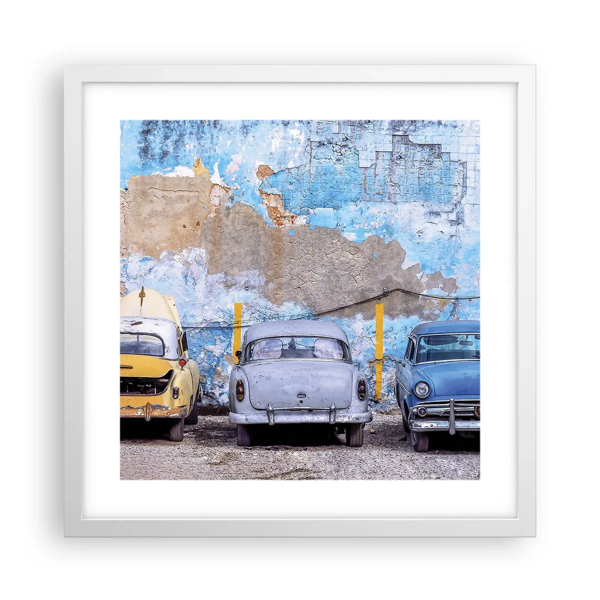 Affiche dans un cadre blanc - Poster - Rencontre de vétérans - 40x40 cm