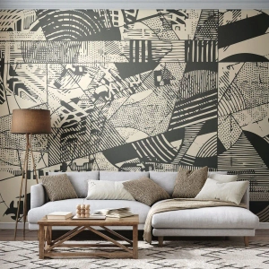 Papier Peint Autocollant Deluxe Sticker - Dynamique du modernisme - Abstraction, Ancien, Graphique - 100x70 cm