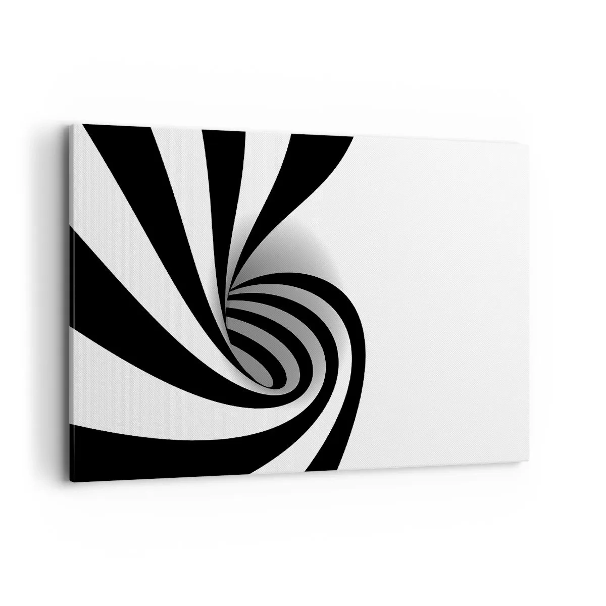 Impression sur toile - Image sur toile - Vortex optique abstrait en noir et blanc - 100x70cm - Et pourtant ça tourne - Décoration murale moderne pour le salon et la chambre ARTTOR