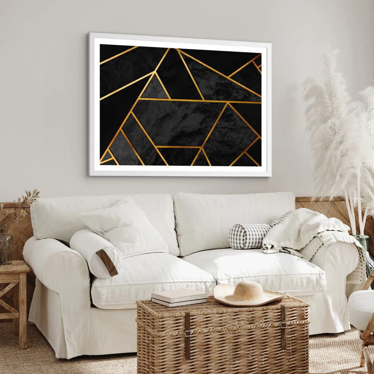Affiche dans un cadre blanc - Poster - Obscurité et éclat - 40x30 cm