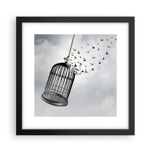 Affiche dans un cadre noir - Poster - Foie...Espoir...Liberté! - 30x30 cm