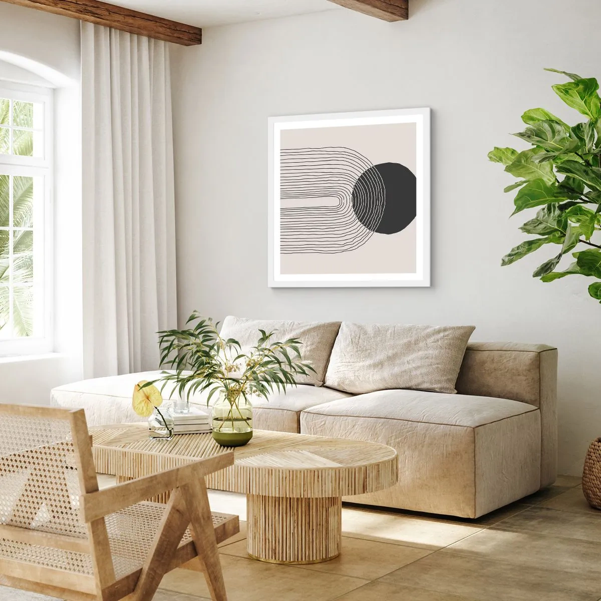 Affiche dans un cadre blanc - Poster - Tremblement et confiance - 40x40 cm