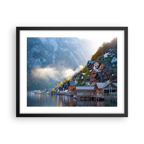 Affiche dans un cadre noir - Poster - Ambiance alpine - 50x40 cm