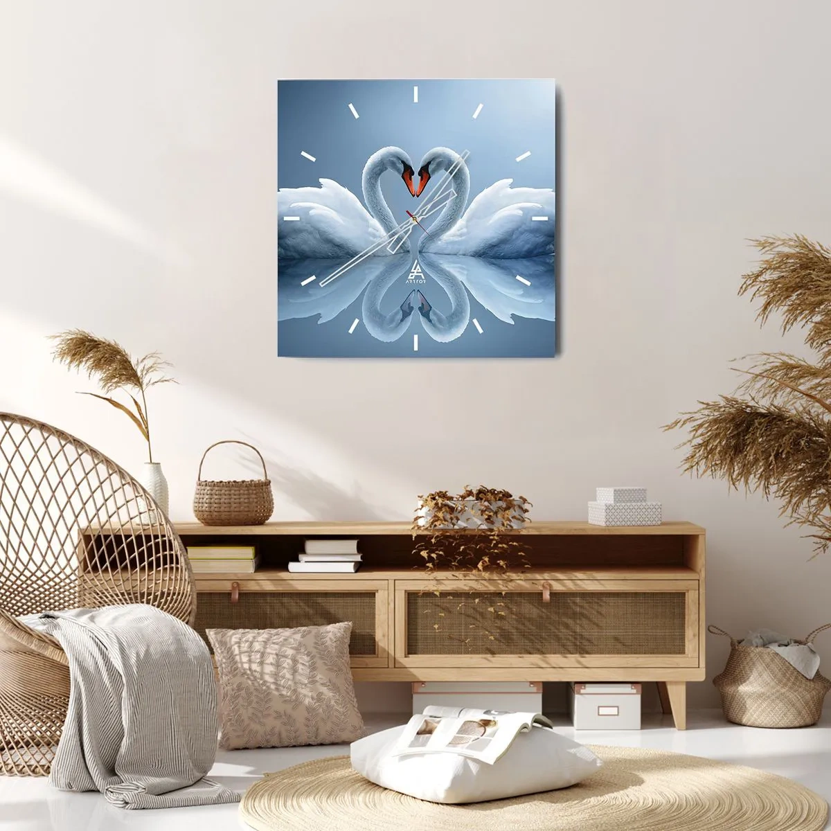 Horloge murale - Pendule murale - Le temps de l'amour - 40x40 cm