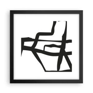 Affiche dans un cadre noir - Poster - Conception noir et blanc - 30x30 cm