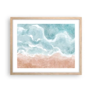 Affiche dans un chêne clair - Poster - Abstraction du nuage - 50x40 cm