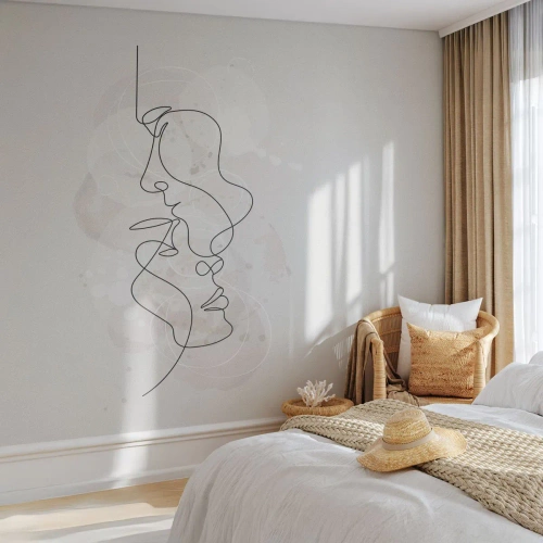 Papier Peint Photo Premium Canvas - Emmêlé dans une étreinte - Abstraction, Homme, Femme - 500x350 cm
