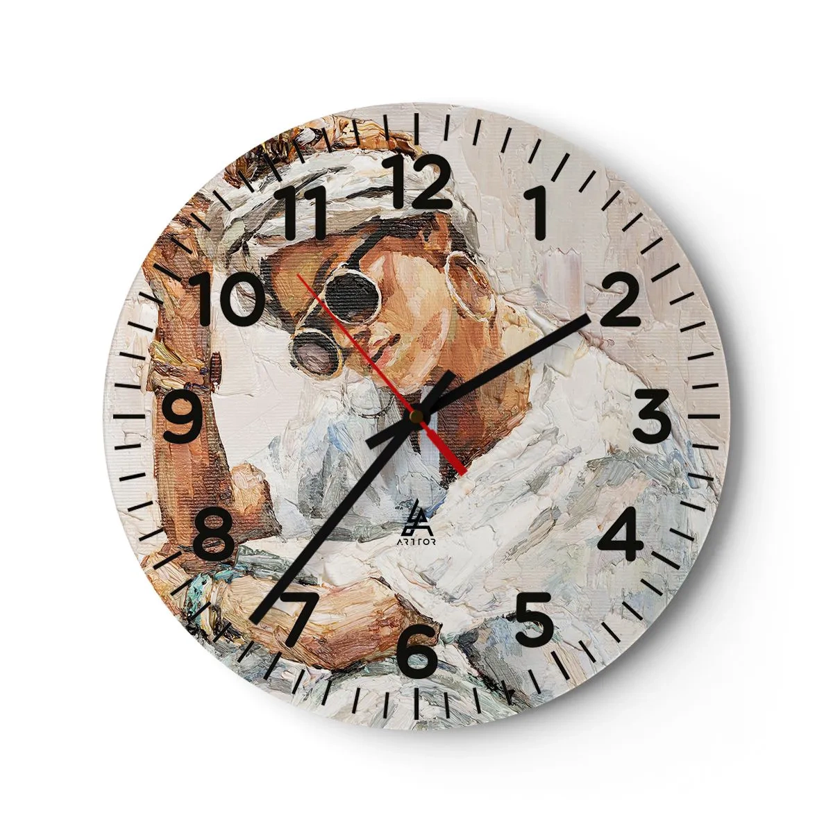 Horloge murale - Pendule murale - Portrait en plein soleil - 40x40 cm