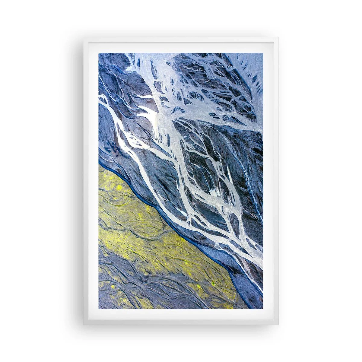 Affiche dans un cadre blanc - Poster - Peintures rupestres de la nature - 61x91 cm