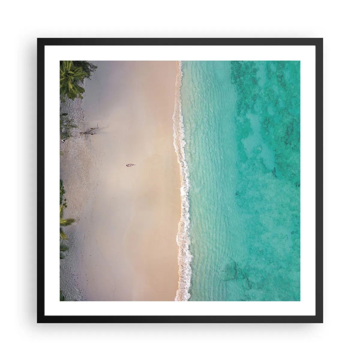 Affiche dans un cadre noir - Poster - Plage paradisiaque - 60x60 cm