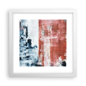 Affiche dans un cadre blanc - Poster - Moitié-moitié abstrait - 30x30 cm