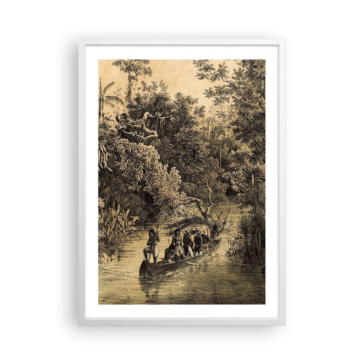 Affiche dans un cadre blanc - Poster - Expédition à la source - 50x70 cm