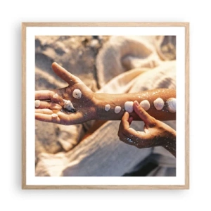 Affiche dans un chêne clair - Poster - La beauté à portée de main - 60x60 cm