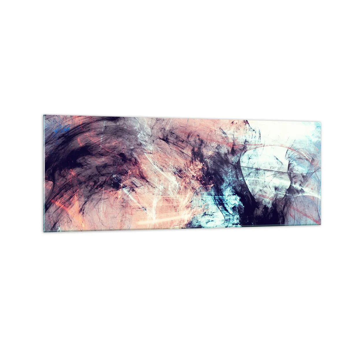 Impression sur verre - Image sur verre - Composition abstraite aux tons pastel et sombres - 140x50cm - Sentir le vent - Décoration murale moderne pour le salon et la chambre ARTTOR