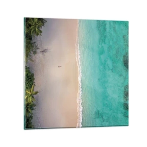 Impression sur verre - Image sur verre - Plage paradisiaque - 70x70 cm