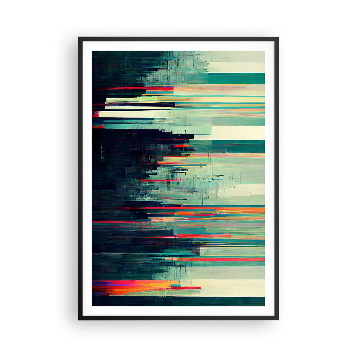 Affiche dans un cadre noir - Poster - Ville futuriste - 70x100 cm