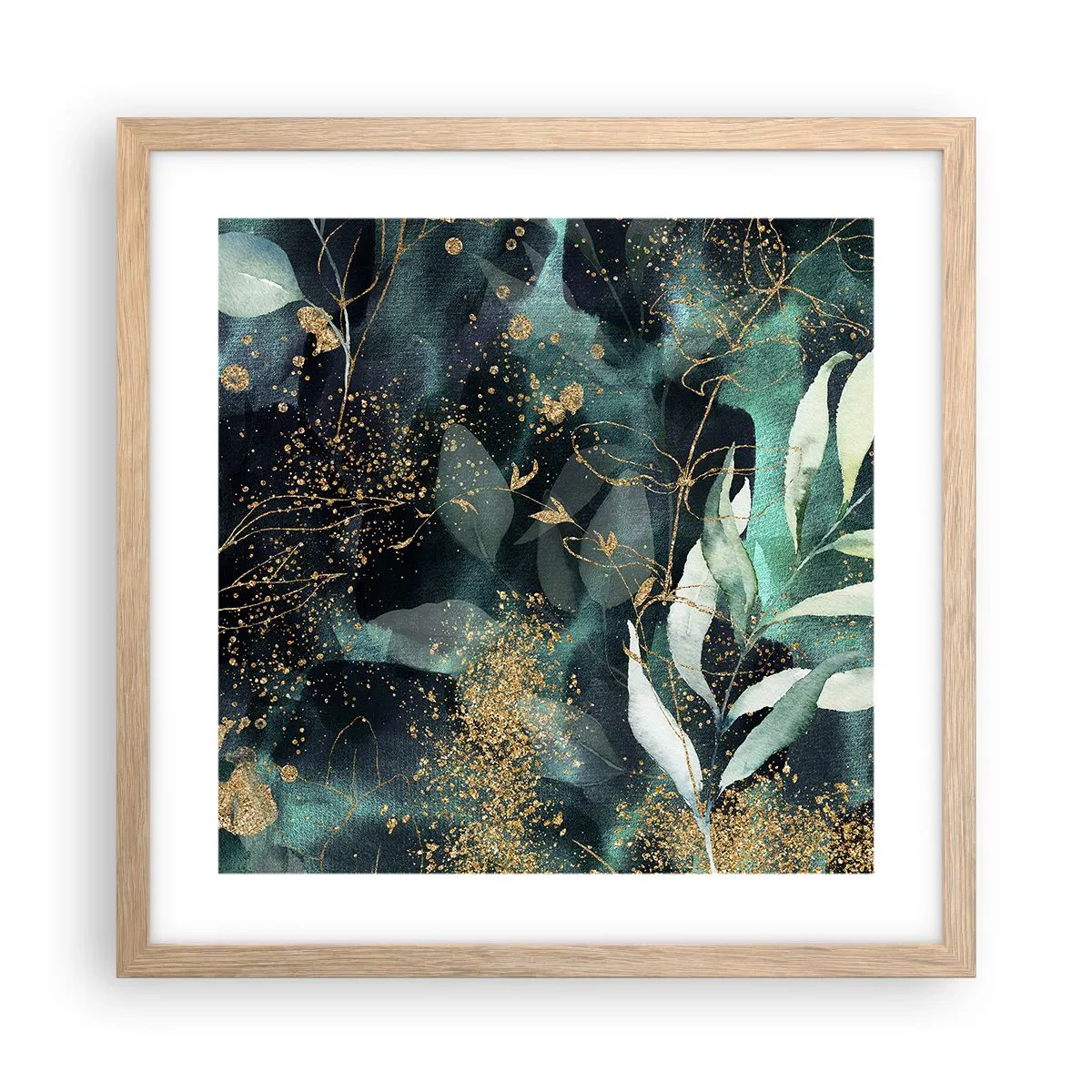 Affiche dans un chêne clair - Poster - Jardin magique - 40x40 cm