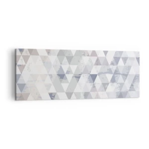 Impression sur toile - Image sur toile - Motif géométrique triangulaire dans des tons pastel - 140x50cm - En rythme de trois - Décoration murale moderne pour le salon et la chambre ARTTOR