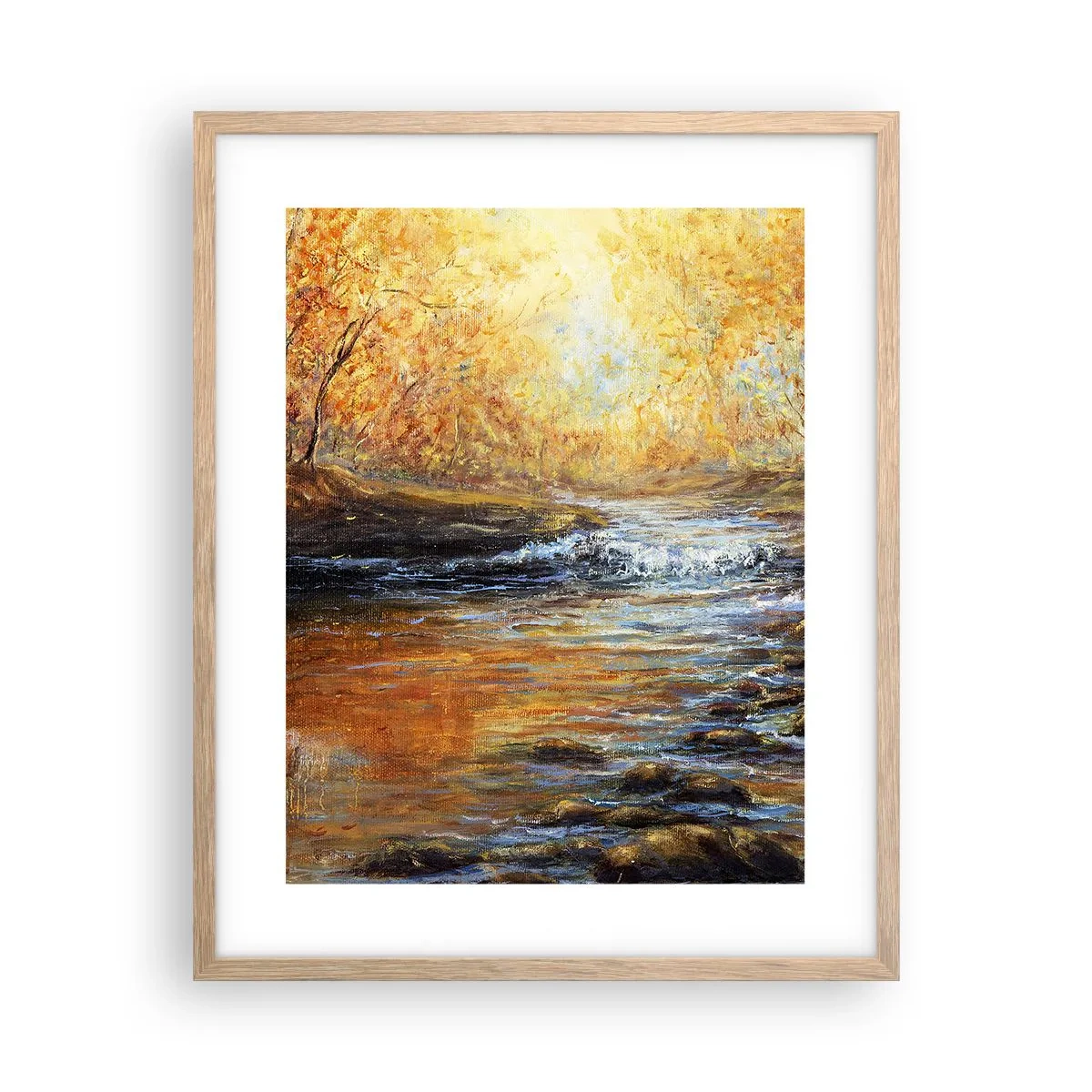 Affiche dans un chêne clair - Poster - Le ruisseau d'or - 40x50 cm
