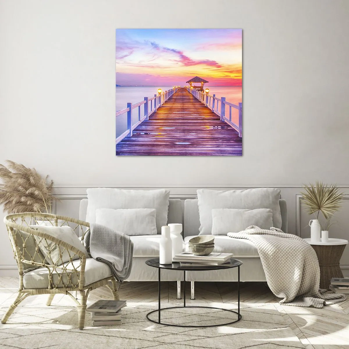 Impression sur verre - Image sur verre - Le silence lilas-doré du soir - 40x40 cm