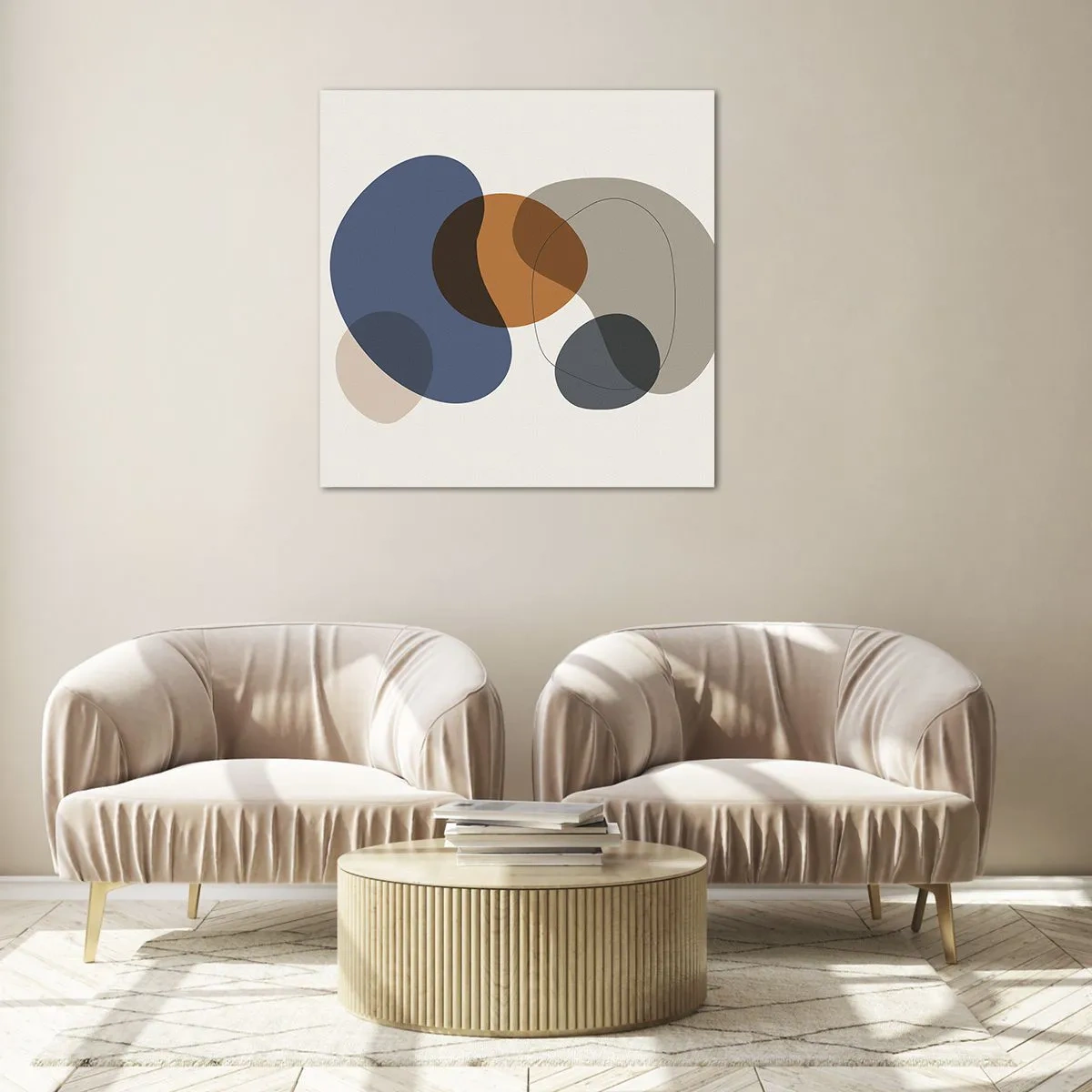 Impression sur verre - Image sur verre - Gouttes de couleur - 70x70 cm