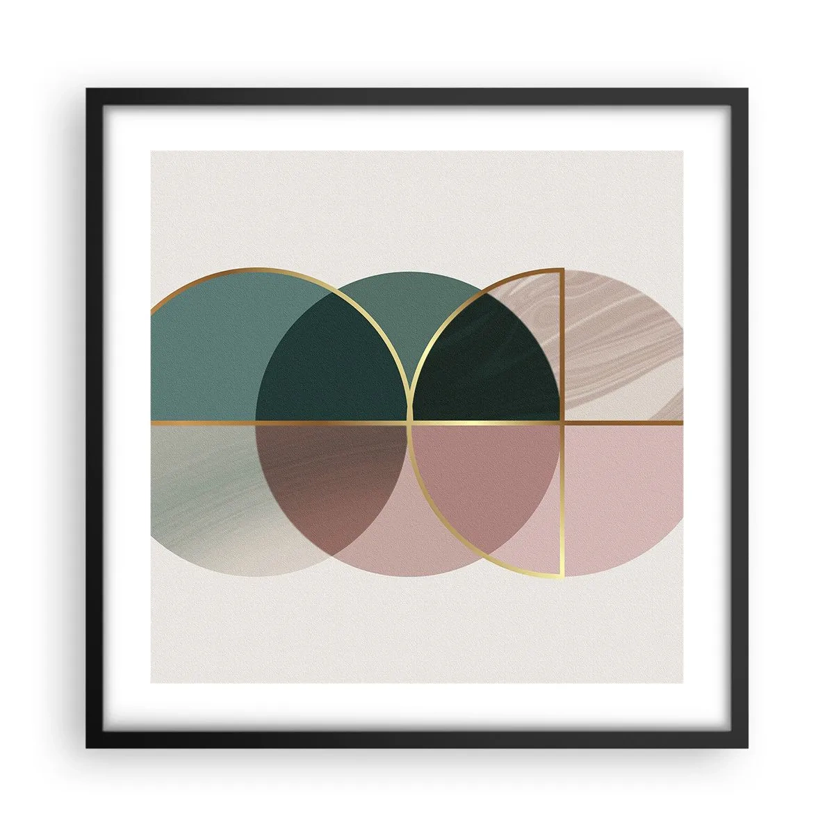 Affiche dans un cadre noir - Poster - Cercles après cercles - 50x50 cm