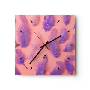 Horloge murale - Pendule murale - Oiseau de désir lilas - 40x40 cm